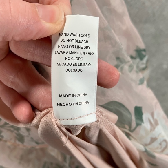 Maniju Floral Dress Women's Medium Blush Sheer Corset Slit Maxi Cottage Whimsy - Picture 11 of 13